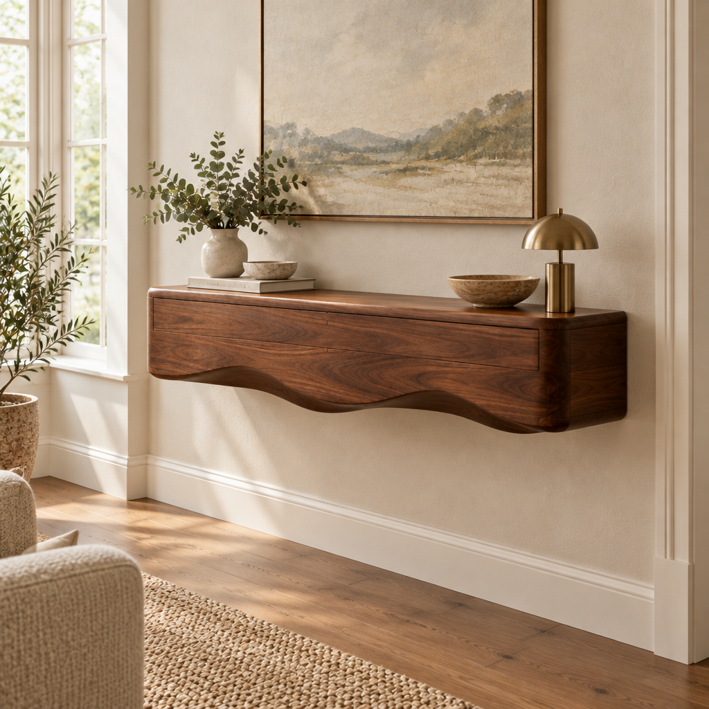 Mesa Floating Wall Console side view