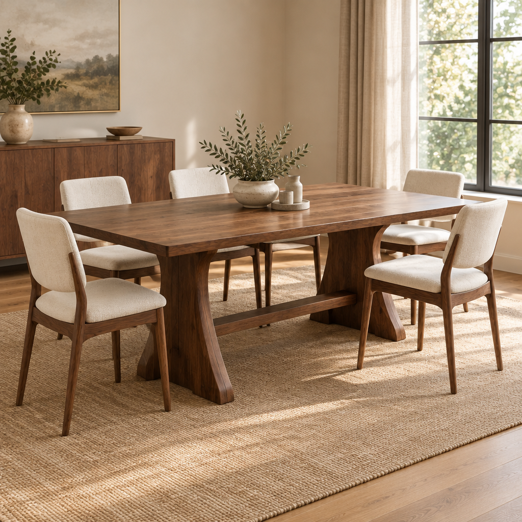 Sora Pedestal Dining Table side view
