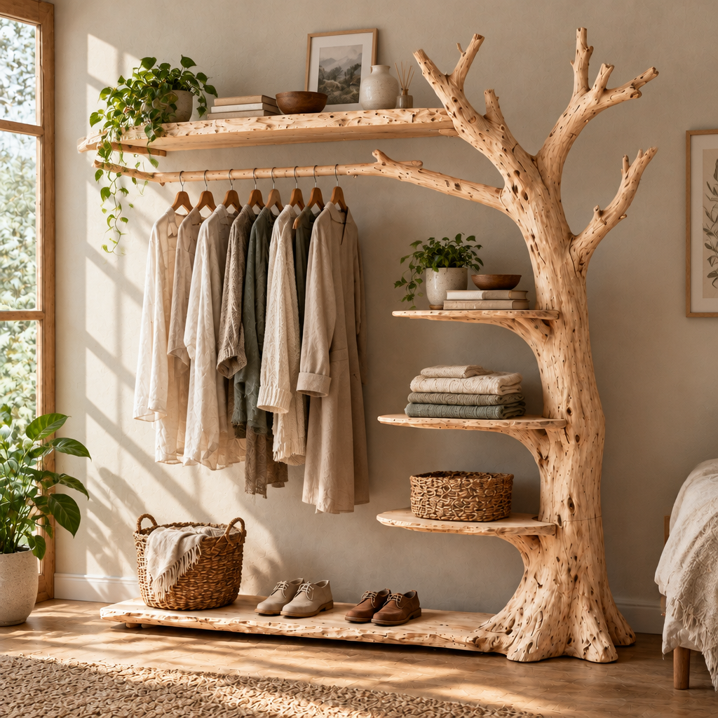 Tidewood Branch Open Wardrobe in a living room