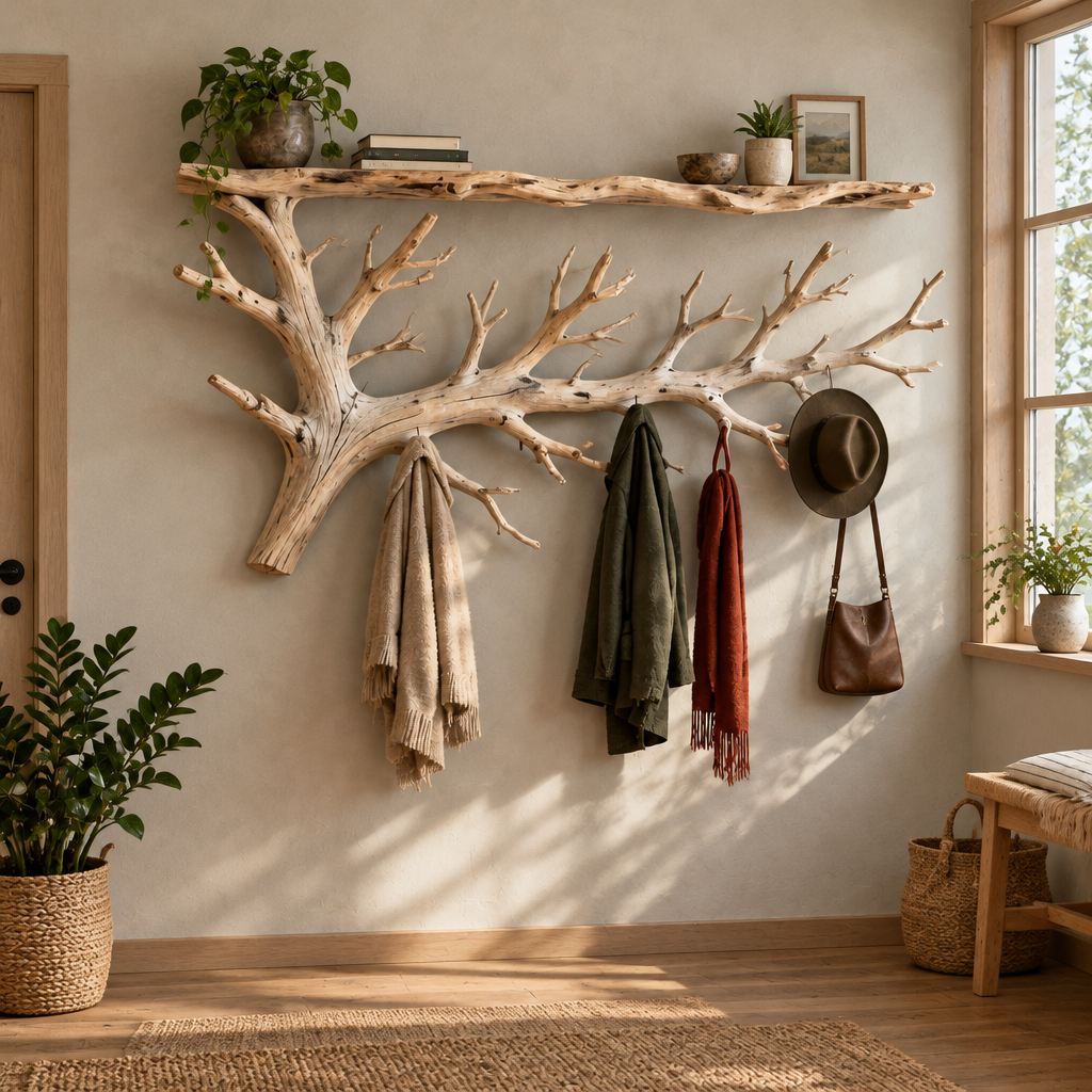 Tidewood Branch Wall Coat Rack in use