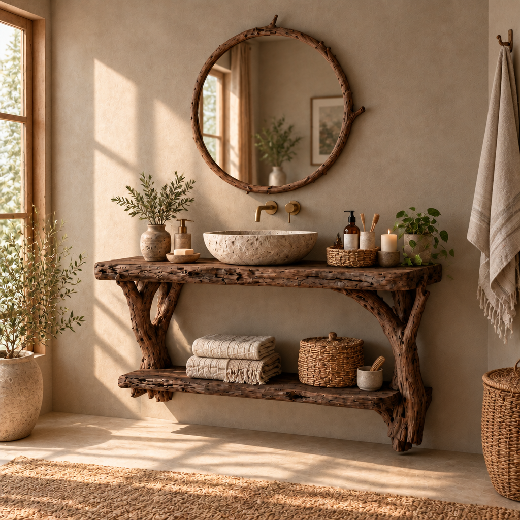 Tidewood Driftwood Floating Vanity in Smoked Dark finish