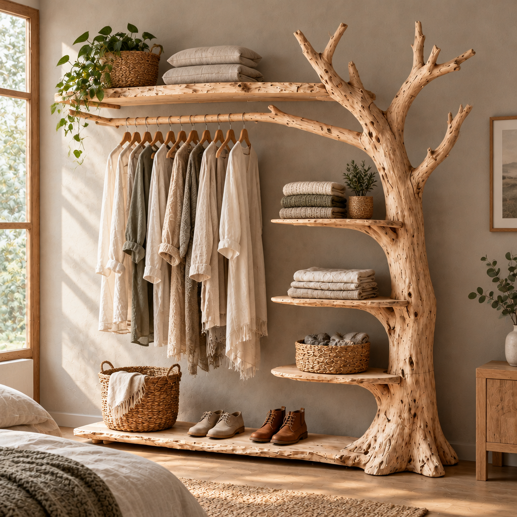 Tidewood Branch Open Wardrobe in use