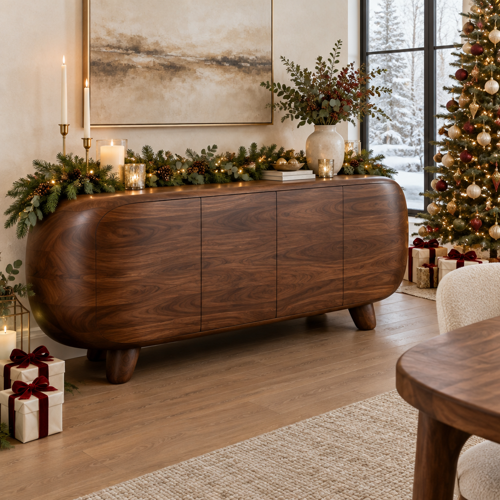 Atelier Pebble Sideboard in a Christmas home