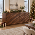 Atelier Wave Carved Sideboard in a Christmas home