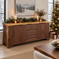 Riverbend Live-Edge Sideboard in a Christmas home