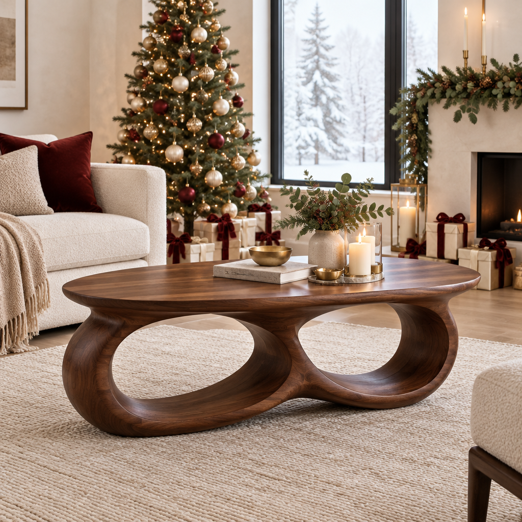 Atelier Double-Loop Coffee Table in a Christmas home