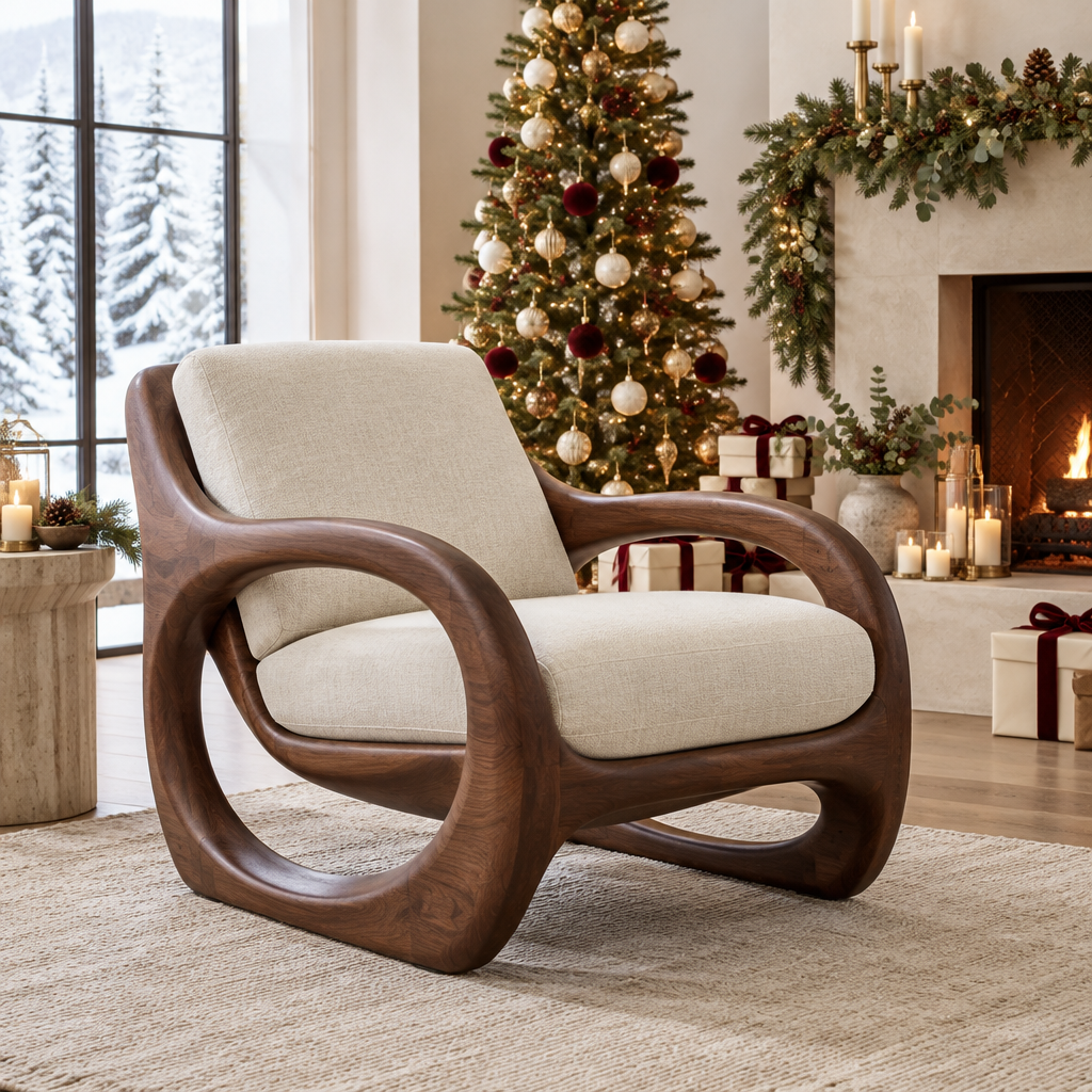 Atelier Hoop Lounge Chair in a Christmas home