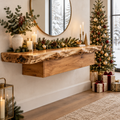 Riverbend Live-Edge Floating Console in a Christmas home