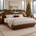 Atelier Wave Headboard Platform Bed in a Christmas home