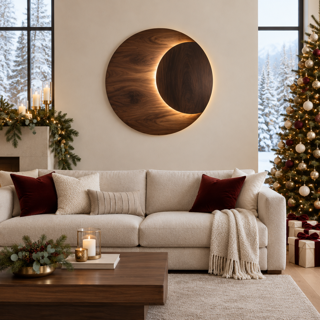 Atelier Eclipse LED Wall Sculpture in a Christmas home