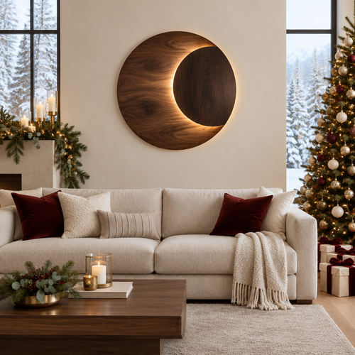 Atelier Eclipse LED Wall Sculpture in a Christmas home