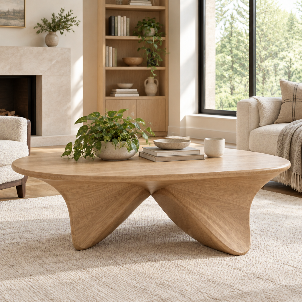 Atelier Butterfly Coffee Table in Natural Oak finish
