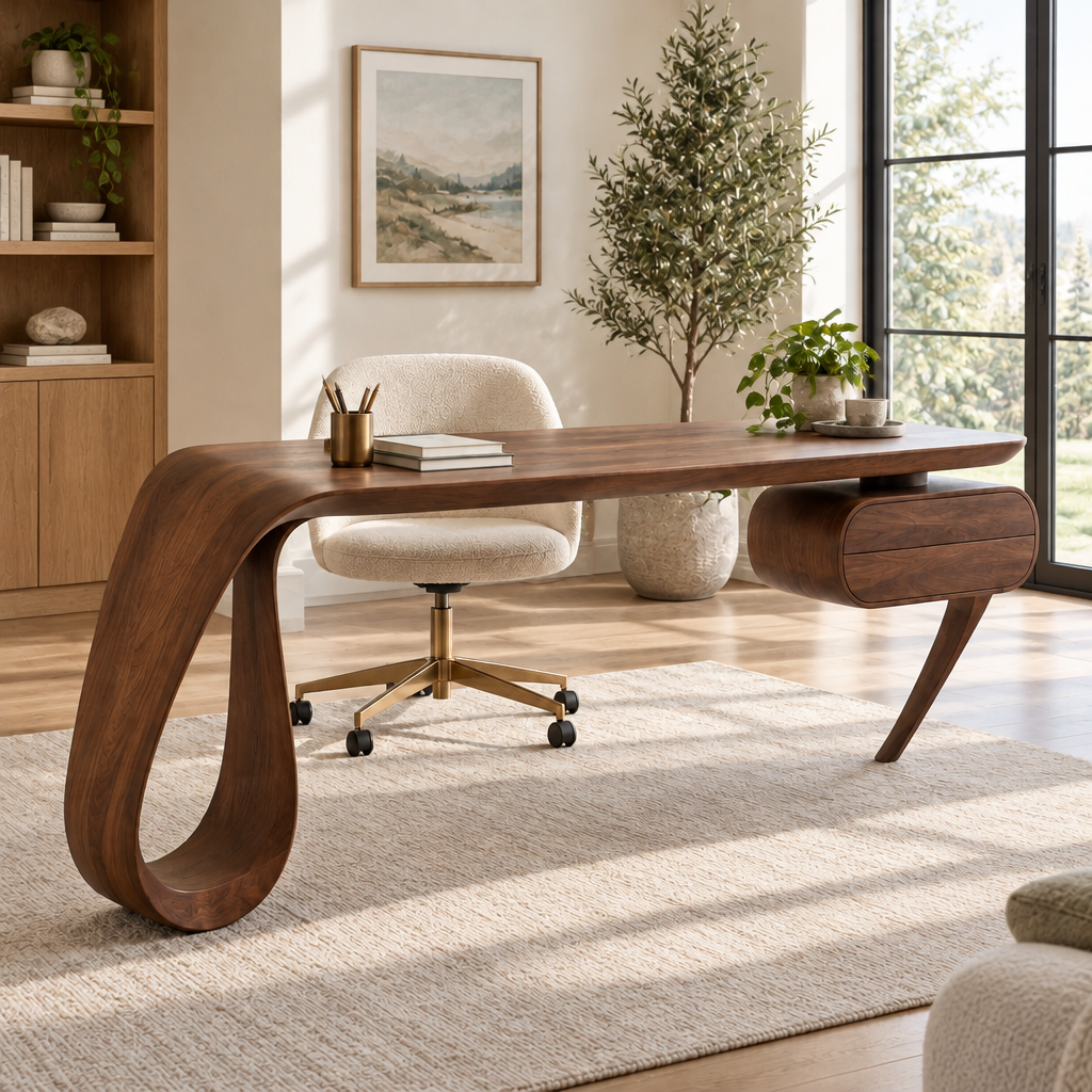 Atelier Ribbon Writing Desk in a living space