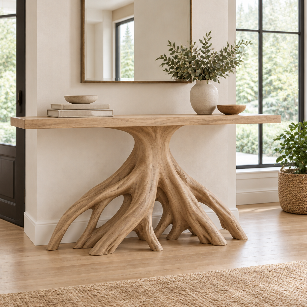 Atelier Root-Base Console in Natural Oak finish