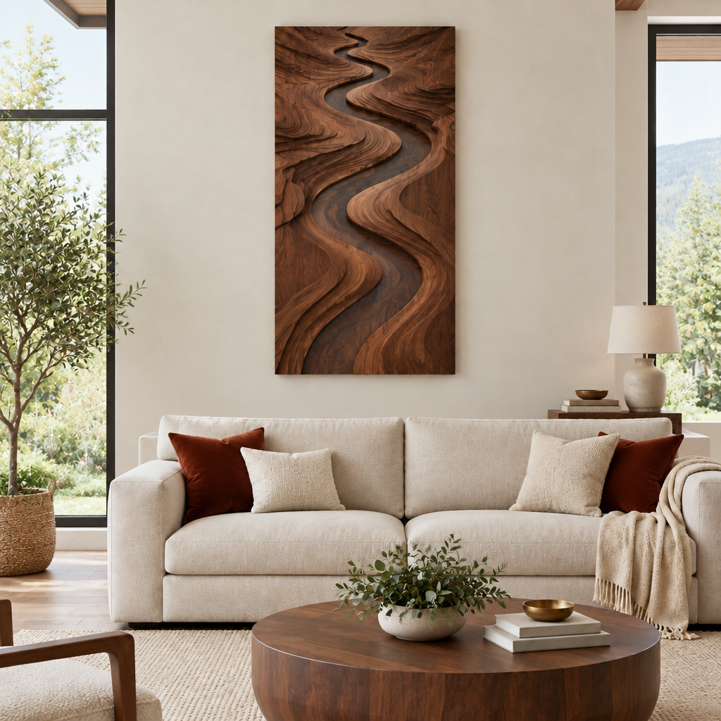 Atelier River Flow Wall Sculpture in a living space