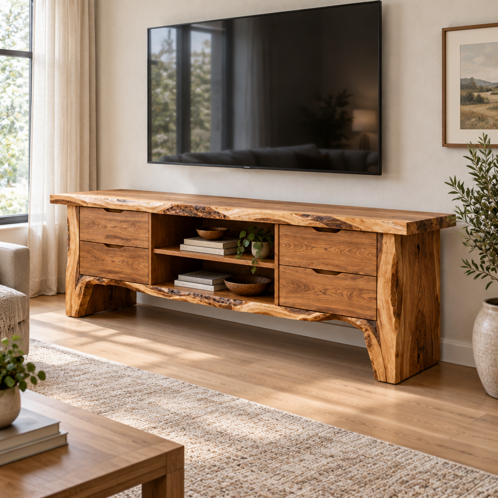 Riverbend Live-Edge TV Console side view