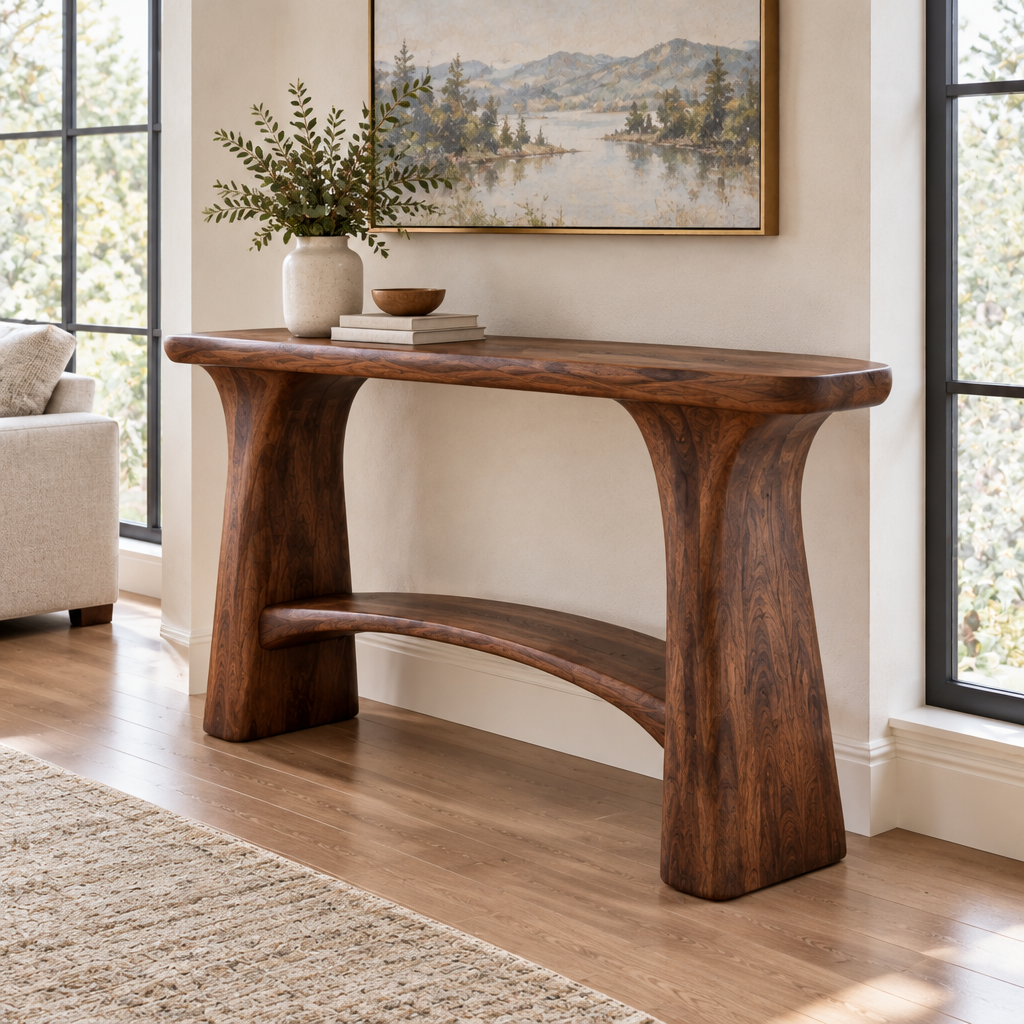 Atelier Arch Console with Shelf side view