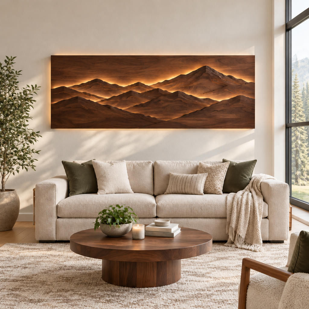 Atelier Mountain Ridge LED Wall Panel in a living space