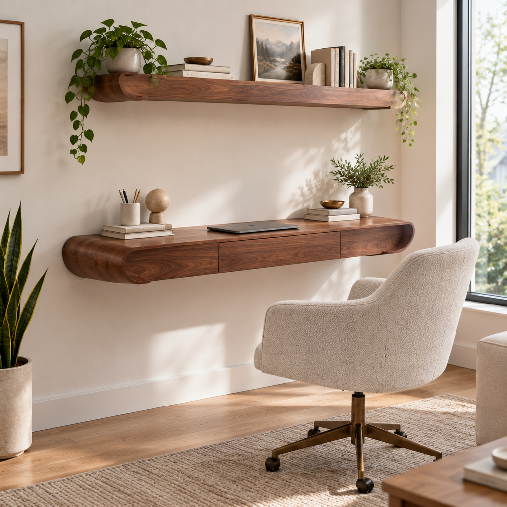 Atelier Floating Wall Desk side view