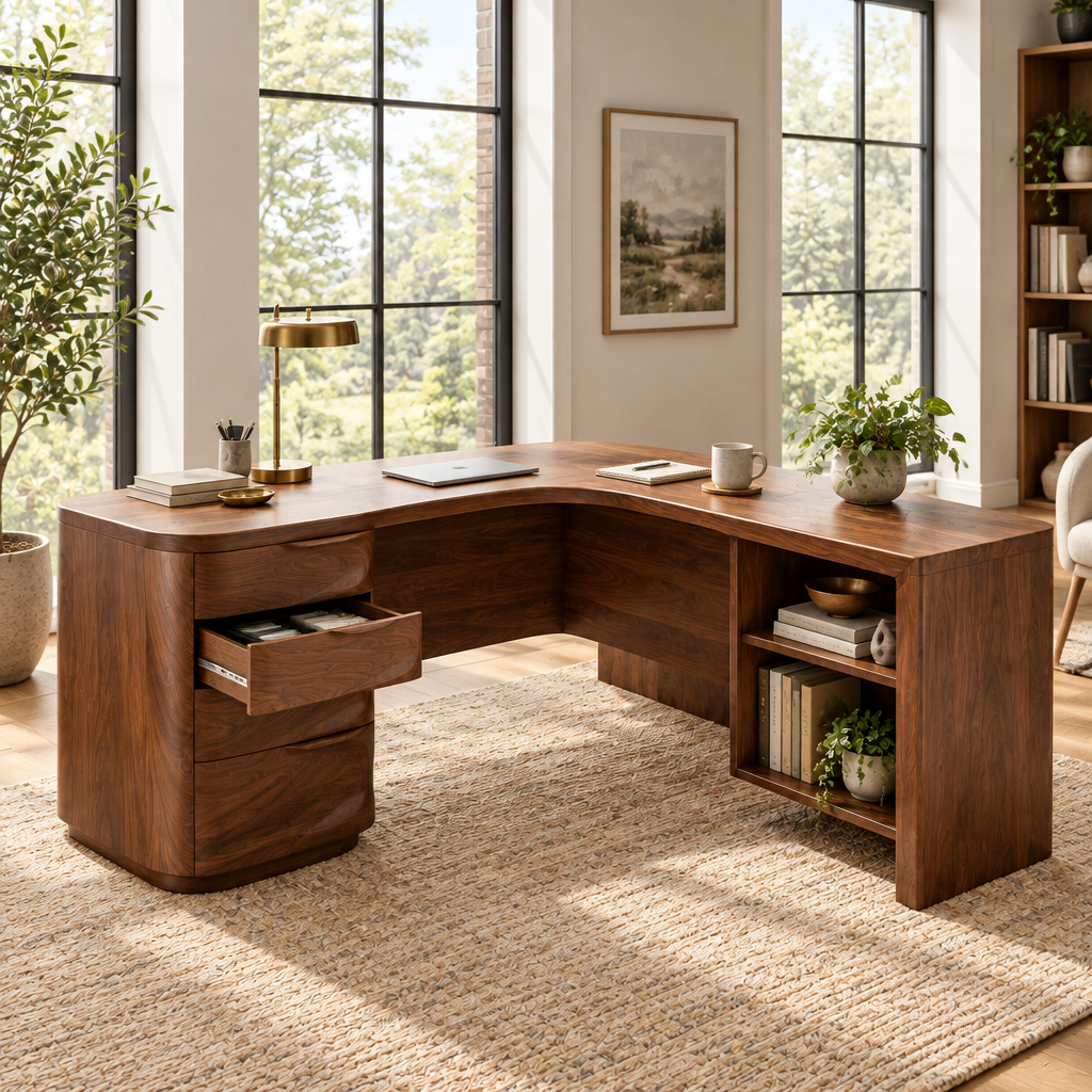 Atelier Executive L-Shaped Desk in use