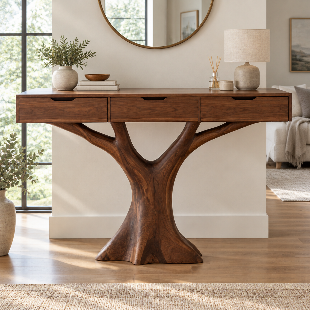 Atelier Tree-Base Drawer Console in a living space