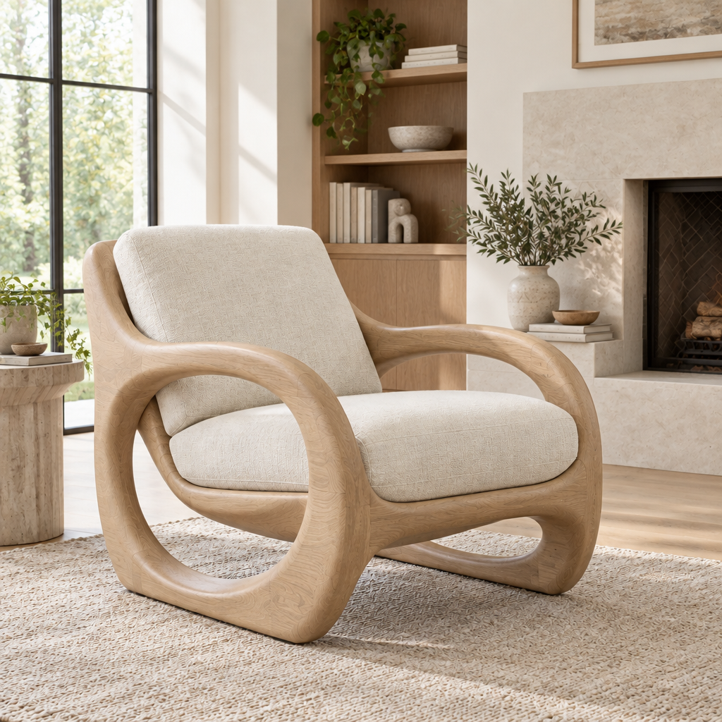 Atelier Hoop Lounge Chair in Natural Oak finish