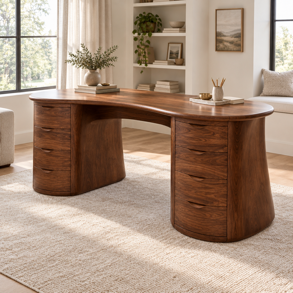 Atelier Curved Partner Desk side view