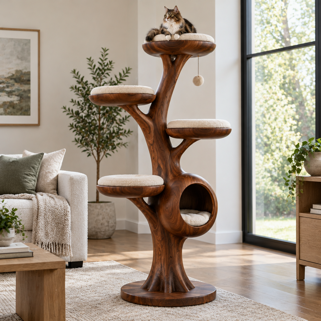 Atelier Sculpted Cat Tree Tower side view