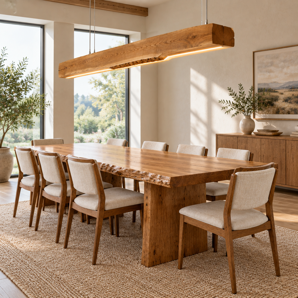 Riverbend Live-Edge Beam Pendant Light side view