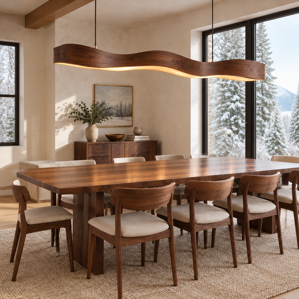 Atelier Wave Linear Pendant Light in use