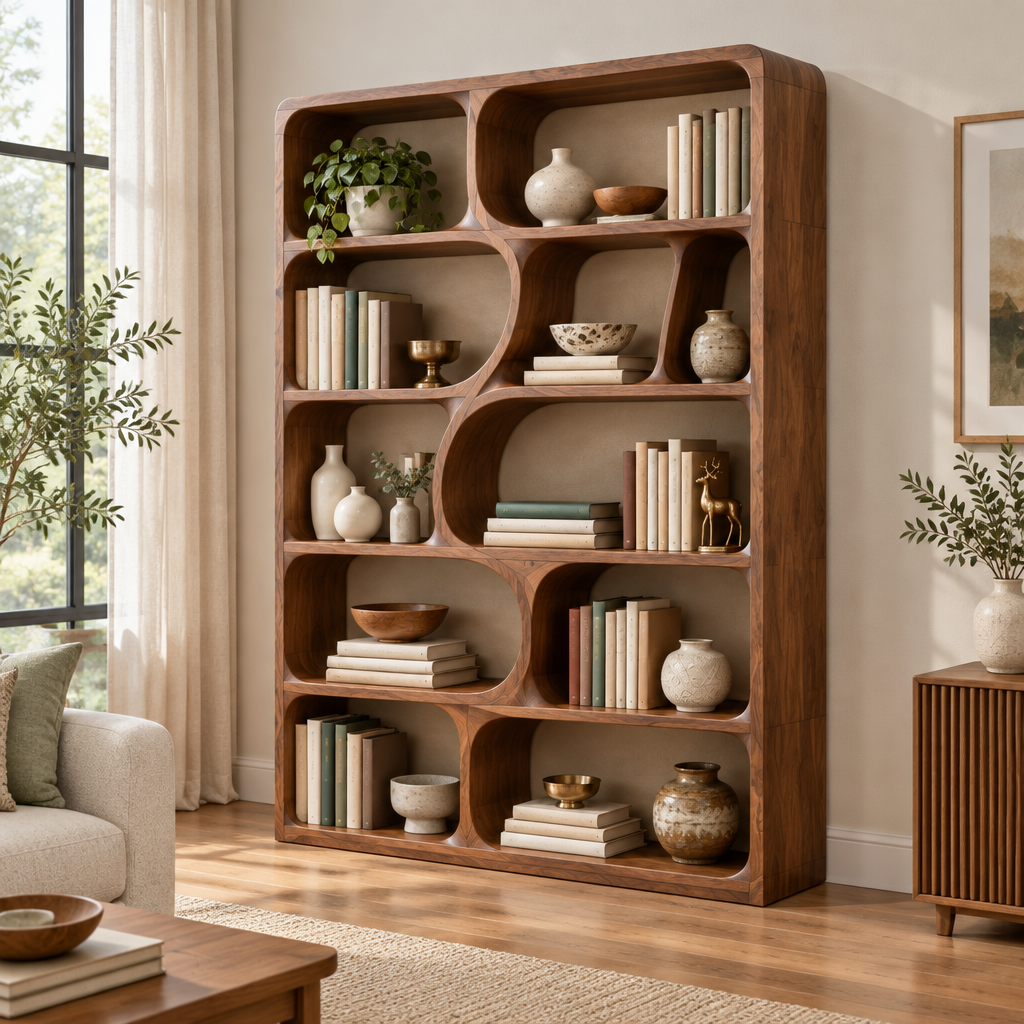 Atelier Symmetric Curve Bookshelf side view