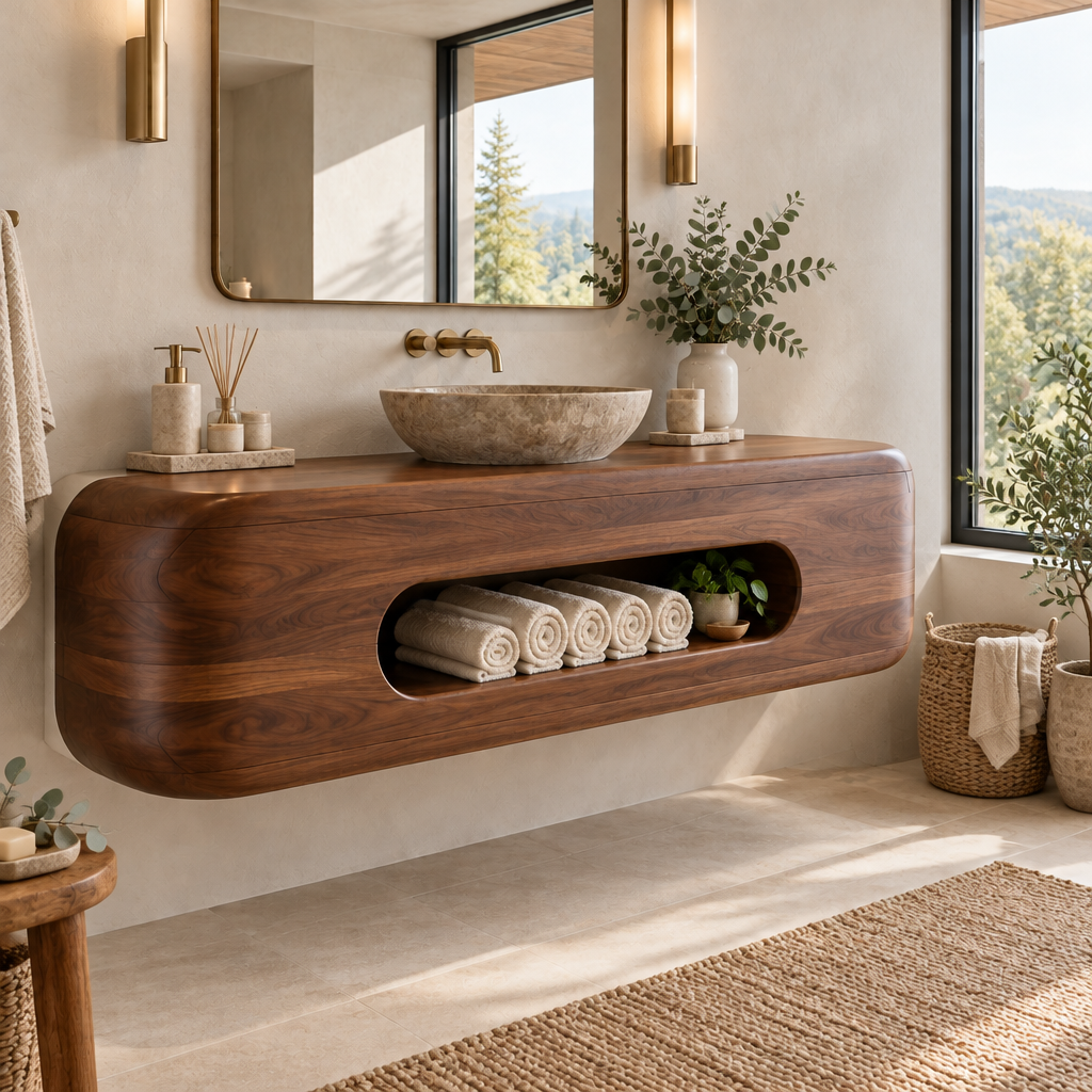 Atelier Hollow Niche Floating Vanity in a living space