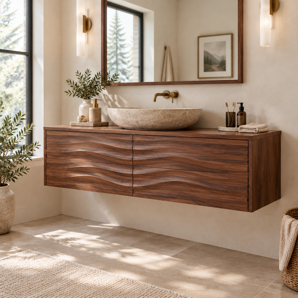 Atelier Wave Drawer Floating Vanity side view