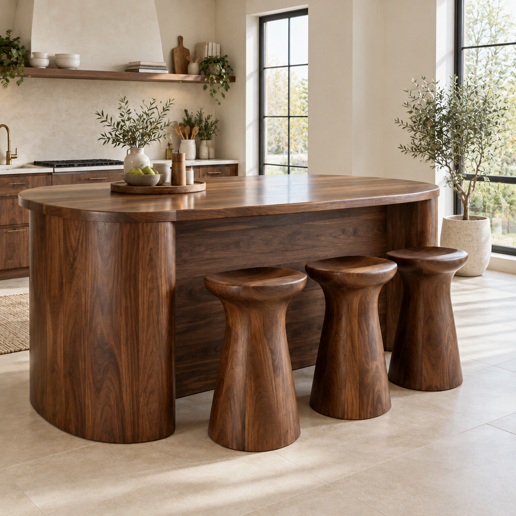 Atelier Sculpted Kitchen Island Counter in a living space
