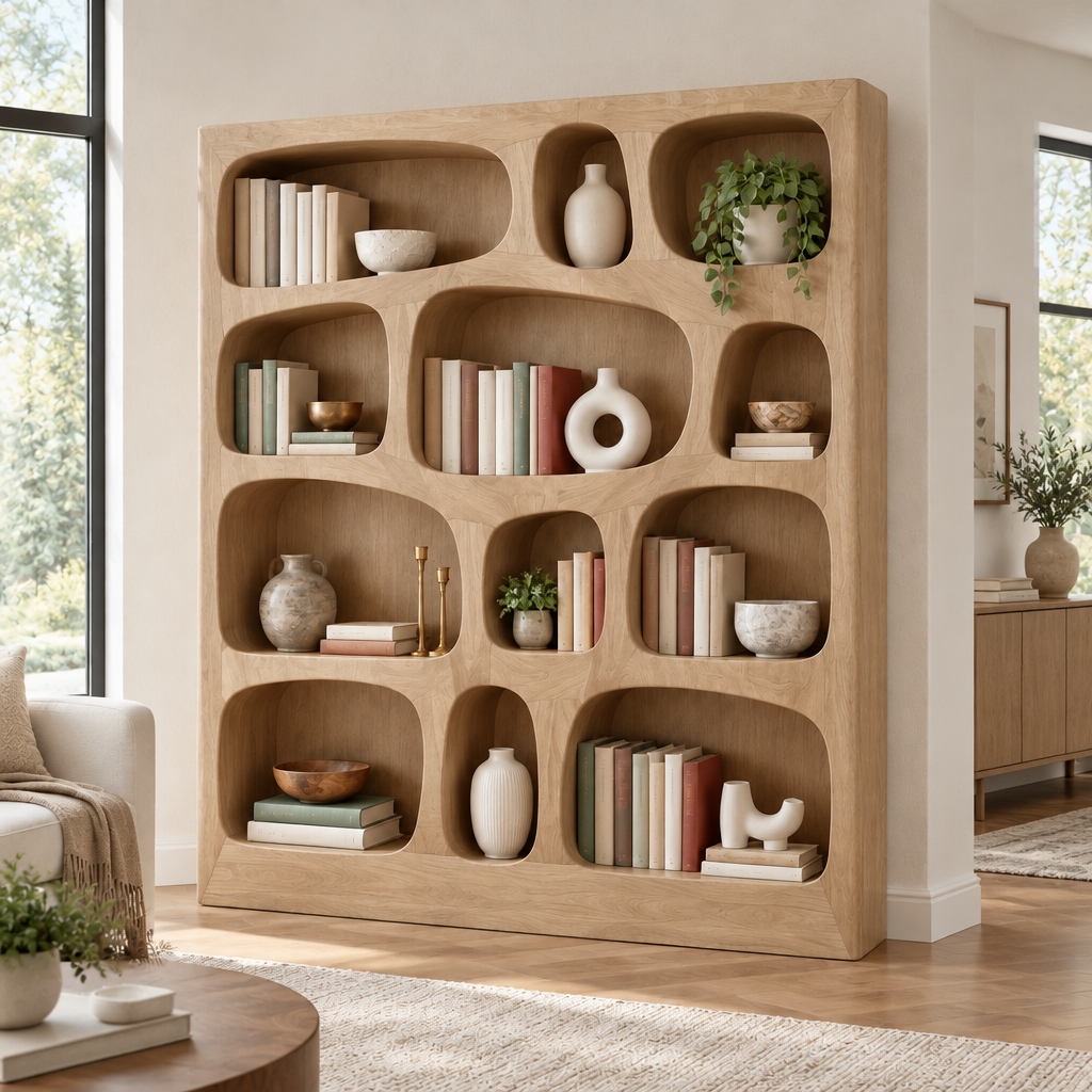 Atelier Organic Cell Bookshelf in Natural Oak finish