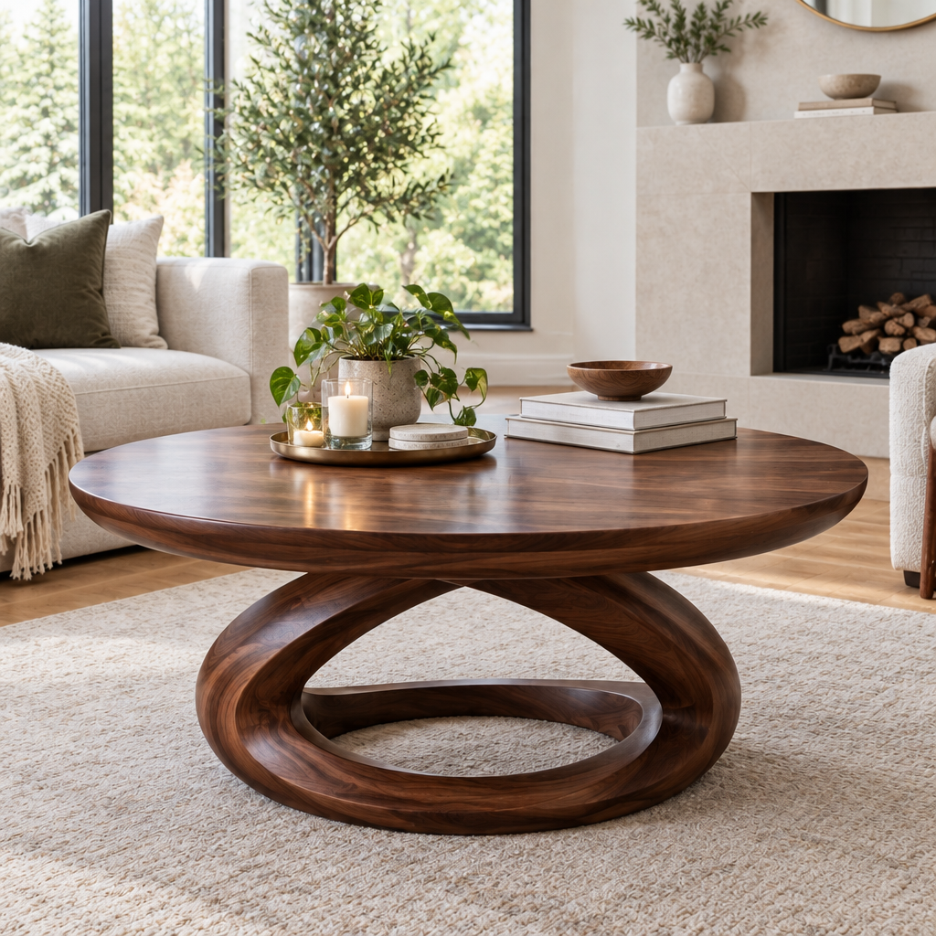 Atelier Orbit Round Coffee Table in a living space