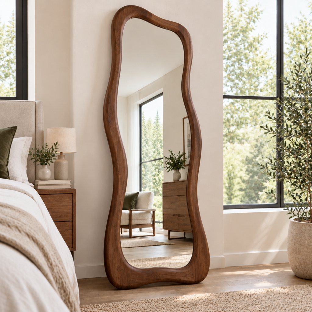 Atelier Organic Floor Mirror in a living space