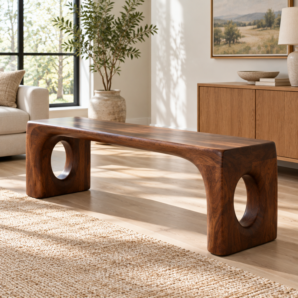 Atelier Double-Arch Bench side view
