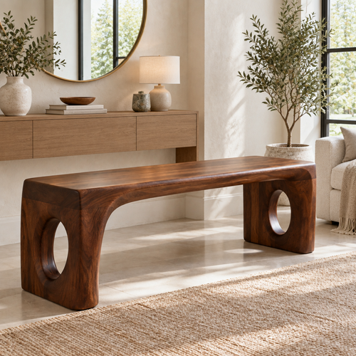 Atelier Double-Arch Bench in a living space