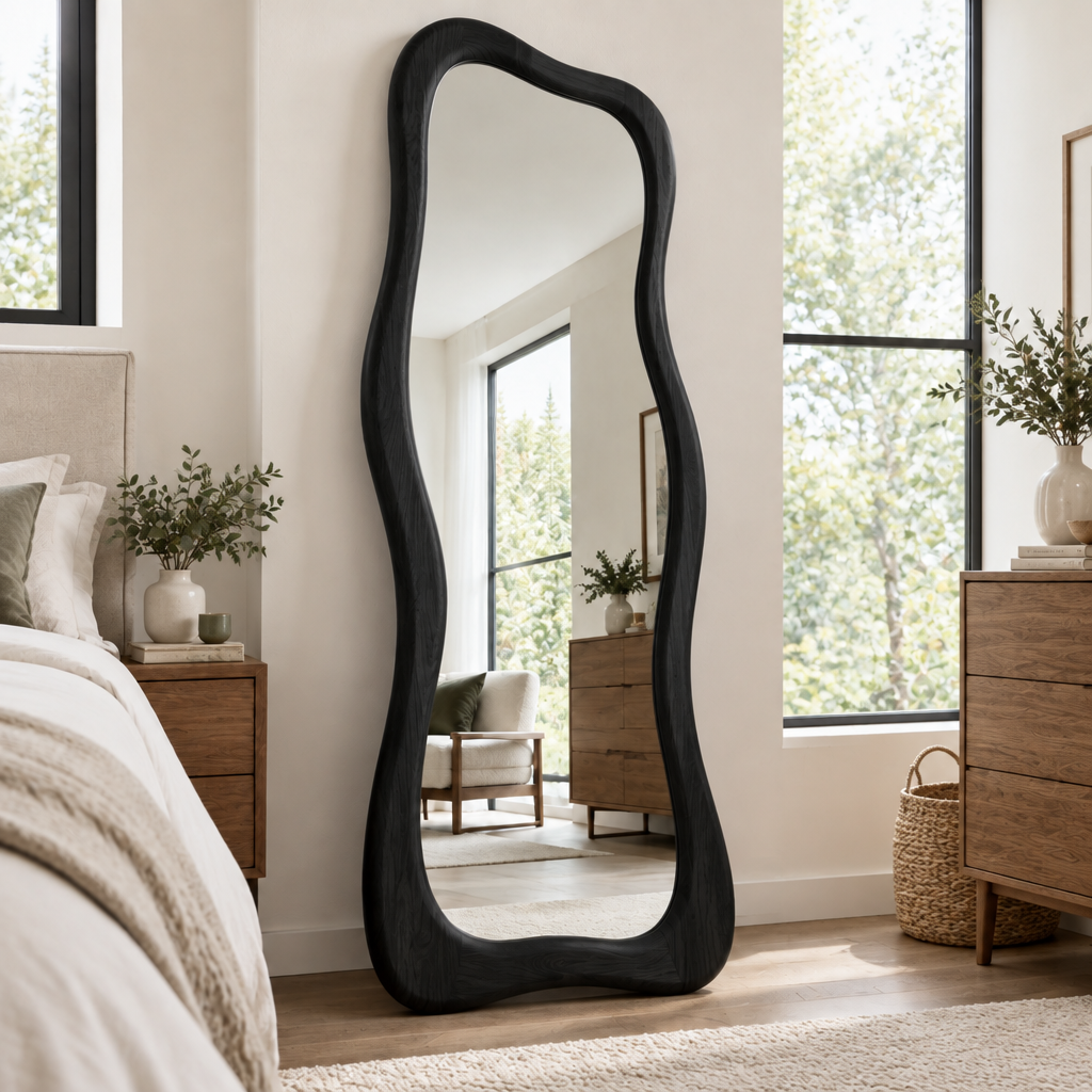 Atelier Organic Floor Mirror in Ebonized Black finish