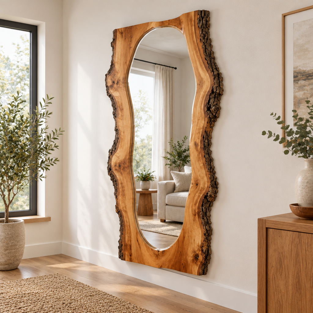 Riverbend Live-Edge Frame Mirror side view