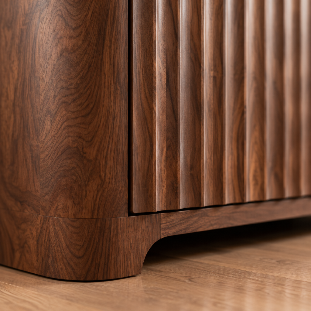 Atelier Sculpted Armoire Wardrobe wood grain close-up