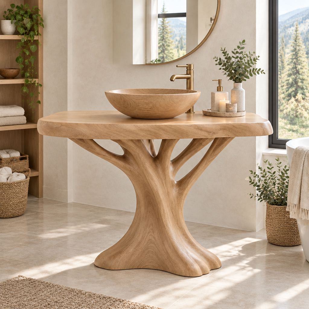Atelier Tree-Leg Vanity in Natural Oak finish