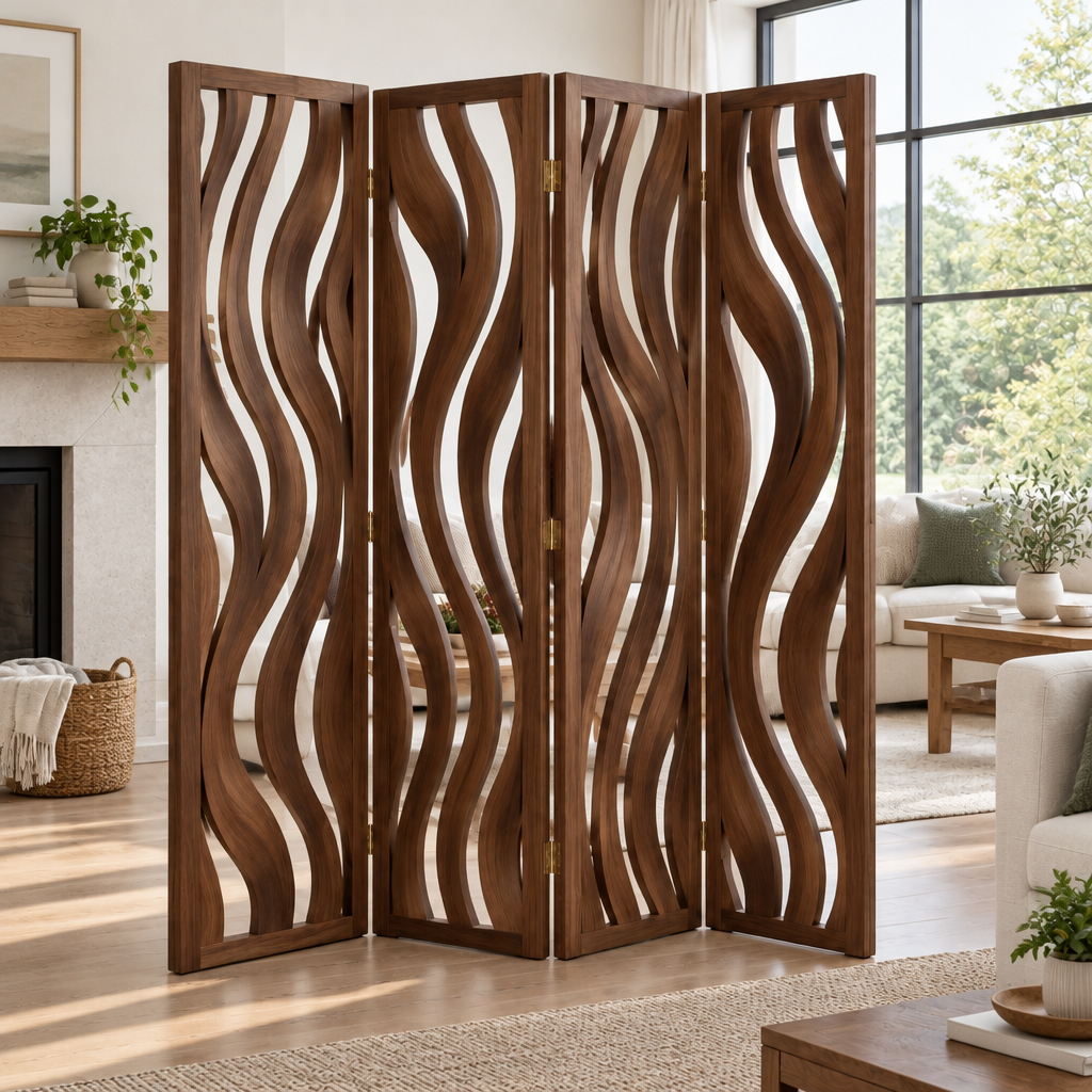 Atelier Sculpted Room Divider Screen in a living space