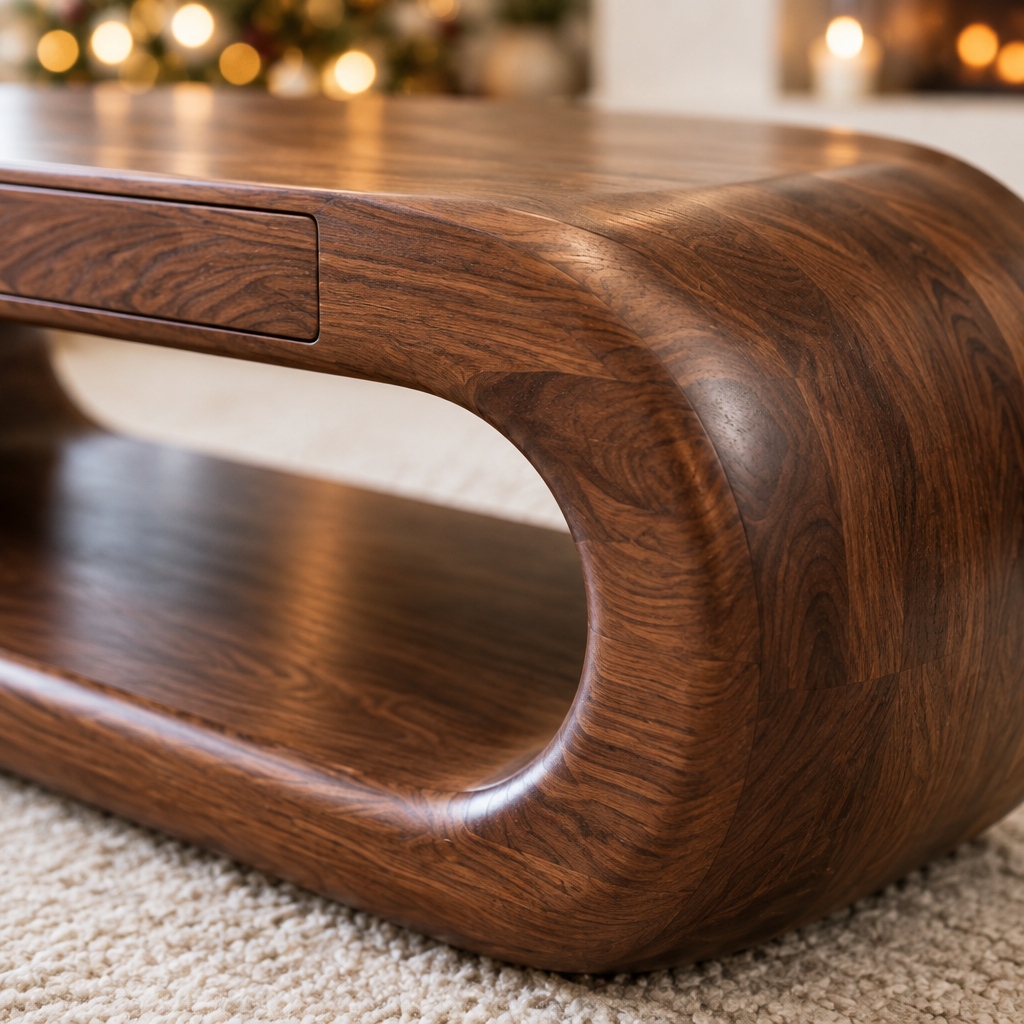 Atelier Hollow Block Coffee Table wood grain close-up