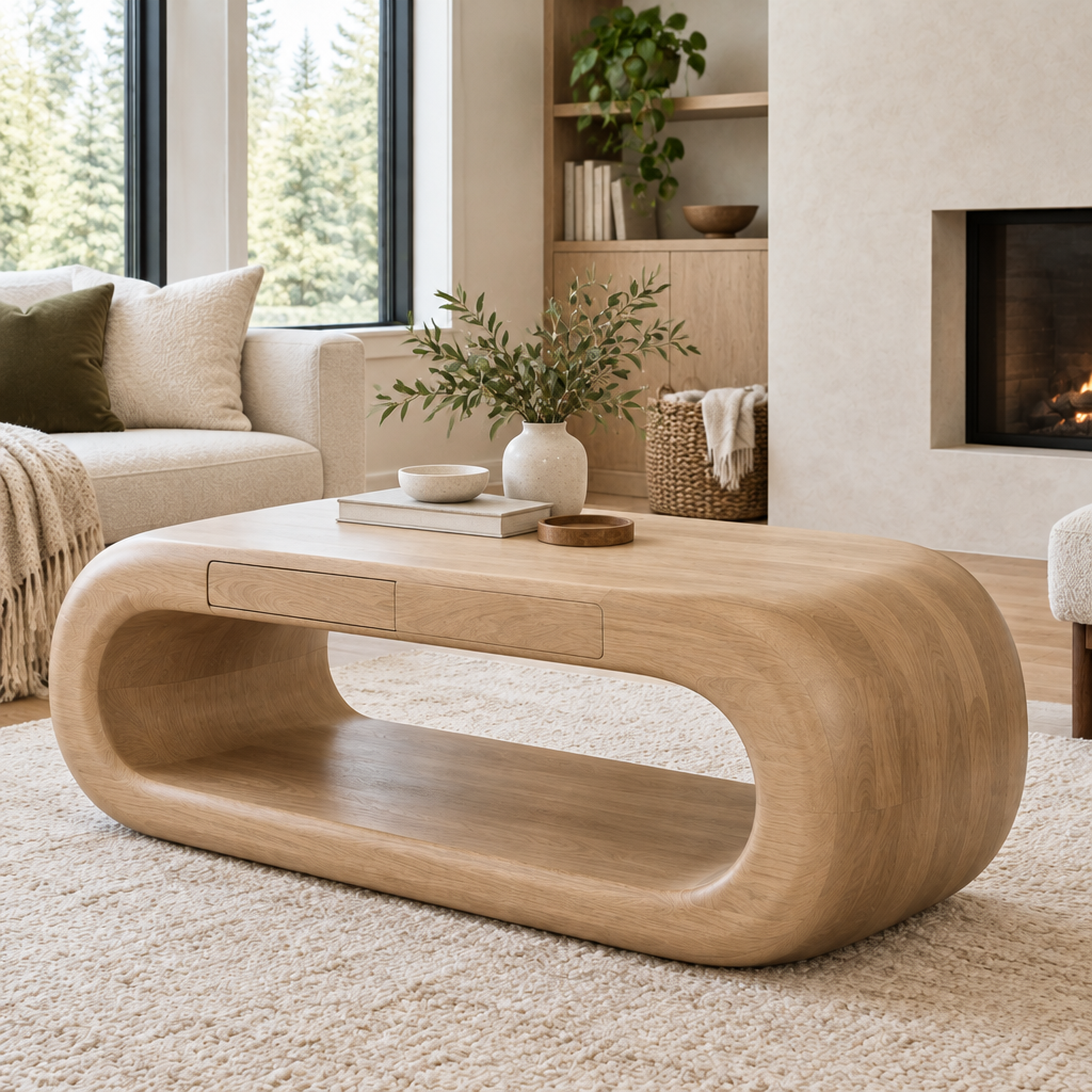 Atelier Hollow Block Coffee Table in Natural Oak finish