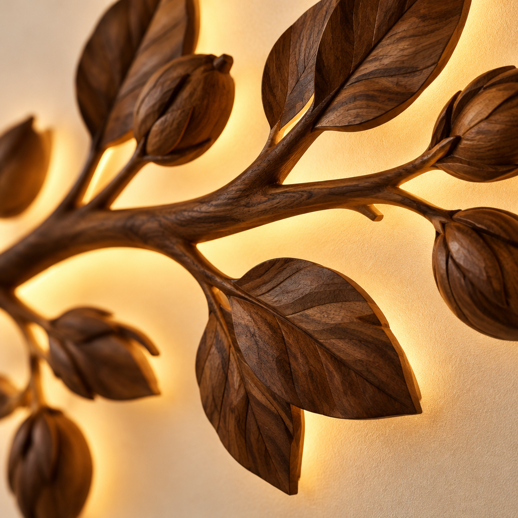 Atelier Branch LED Wall Light wood grain close-up