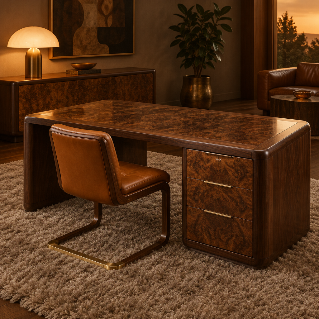 Sable Walnut Executive Desk