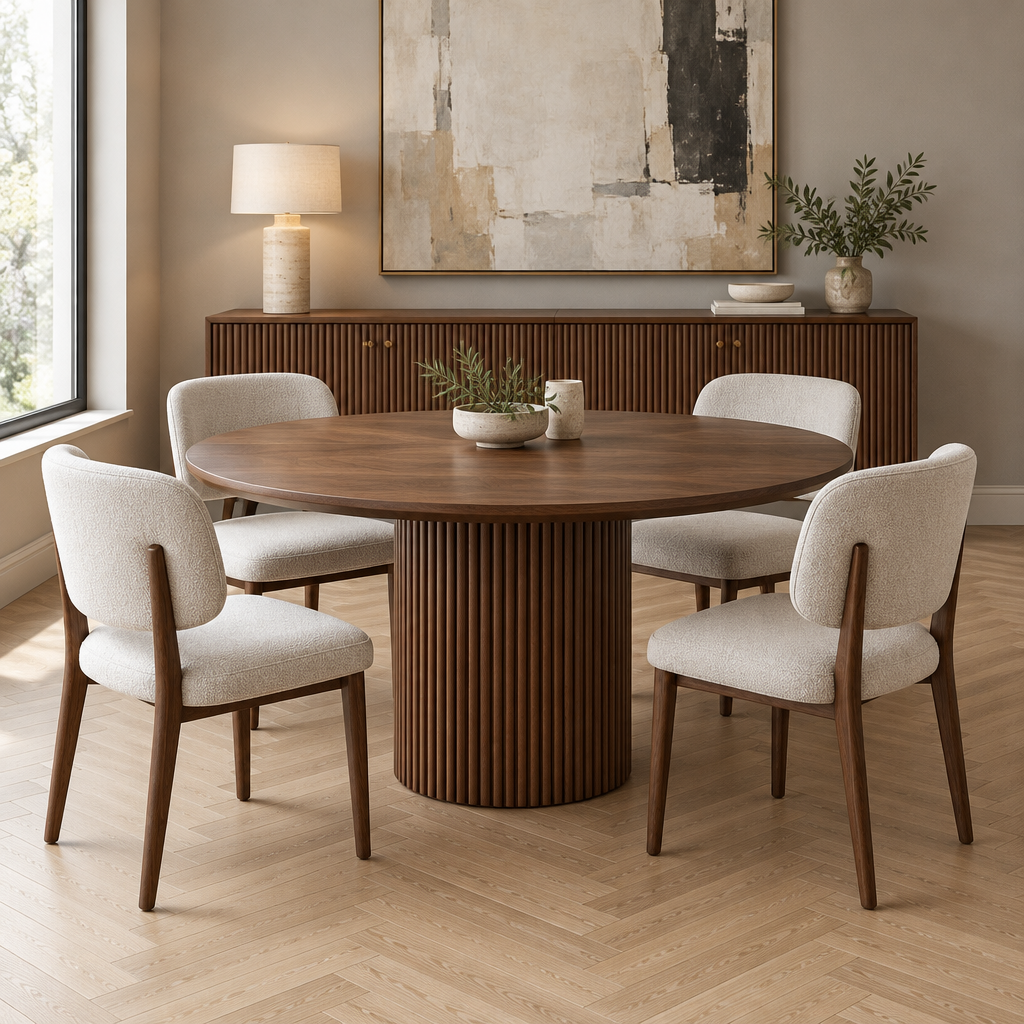 Arden Fluted Round Dining Table