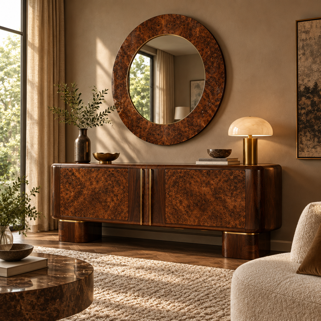 Sable Burl Framed Mirror side view